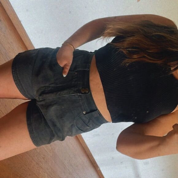 Black high waisted shorts - Picture 3 of 7